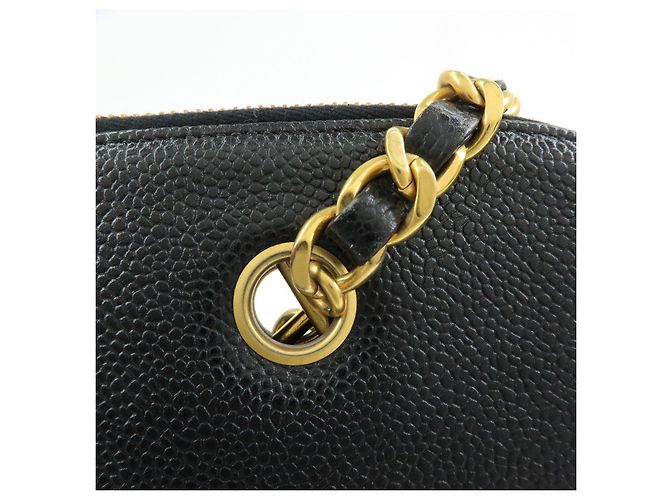 CHANEL COCO Mark Caviarskin Chain Shoulder Bag Tote Bag Black A03578 - view 8