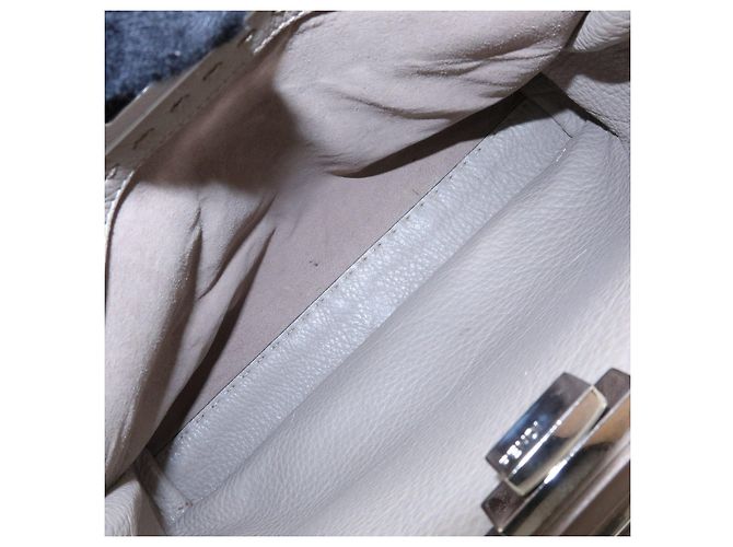 FENDI Peekaboo Medium Borsa 2Way in Pelle Borsa a Mano e a Spalla Greige 8BN290 - vista 21