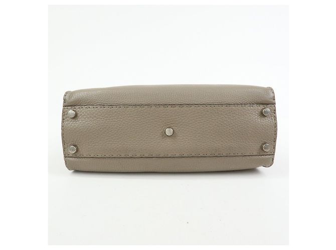 FENDI Peekaboo Medium Borsa 2Way in Pelle Borsa a Mano e a Spalla Greige 8BN290 - vista 5