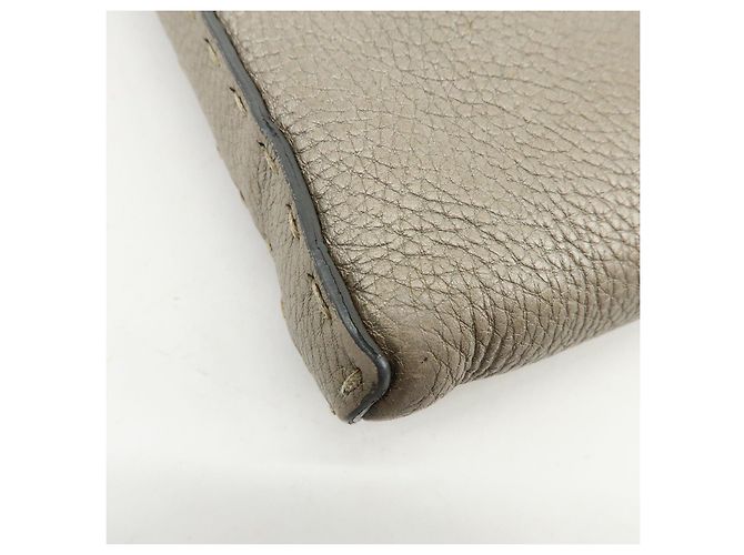 FENDI Selleria Borsa a tracolla in pelle Greige 8BT092 - vista 10