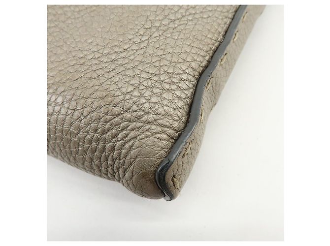 FENDI Selleria Borsa a tracolla in pelle Greige 8BT092 - vista 13