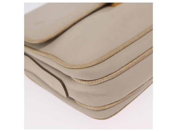 Céline CELINE Shoulder Bag Leather Beige Gold Auth mr3163 - Jerrillo - vista 12