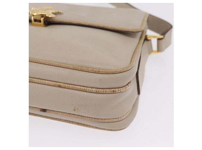 Céline CELINE Shoulder Bag Leather Beige Gold Auth mr3163 - Jerrillo - vista 13