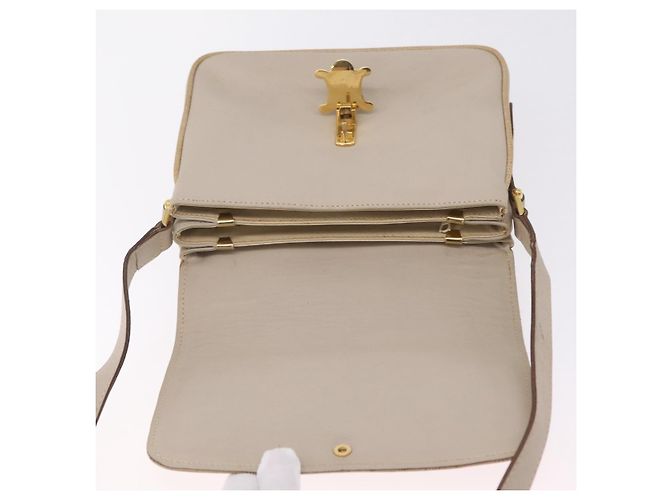 Céline CELINE Shoulder Bag Leather Beige Gold Auth mr3163 - Jerrillo - vista 17