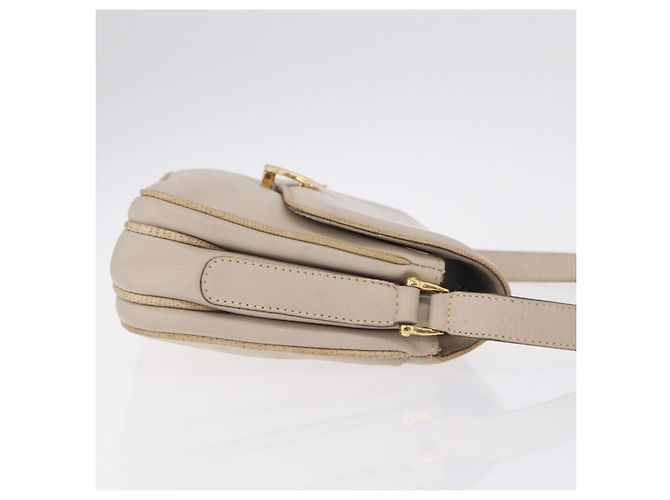 Céline CELINE Shoulder Bag Leather Beige Gold Auth mr3163 - Jerrillo - vista 4