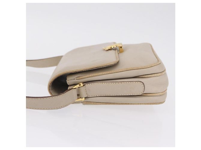 Céline CELINE Shoulder Bag Leather Beige Gold Auth mr3163 - Jerrillo - vista 5