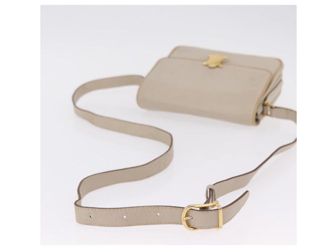 Céline CELINE Shoulder Bag Leather Beige Gold Auth mr3163 - Jerrillo - vista 7