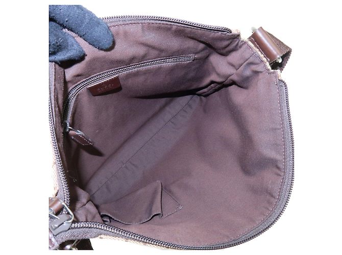 Borsa a Spalla e Borsa a Tracolla GUCCI GG Canvas Leather Marrone 145857 - vista 10
