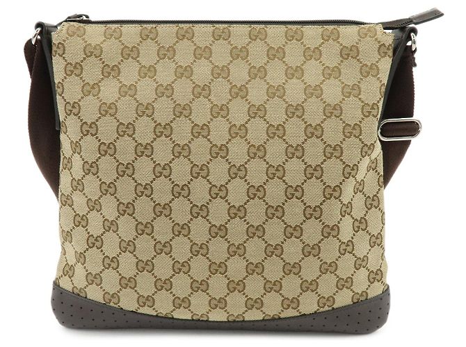 Borsa a Spalla e Borsa a Tracolla GUCCI GG Canvas Leather Marrone 145857 - vista 2