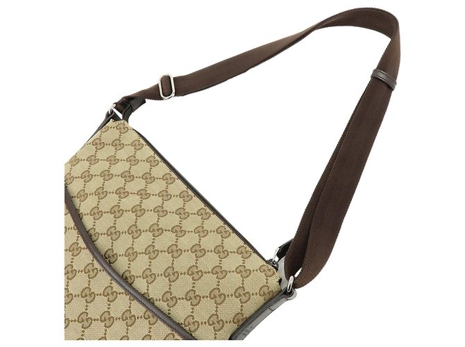 Borsa a Spalla e Borsa a Tracolla GUCCI GG Canvas Leather Marrone 145857 - vista 4