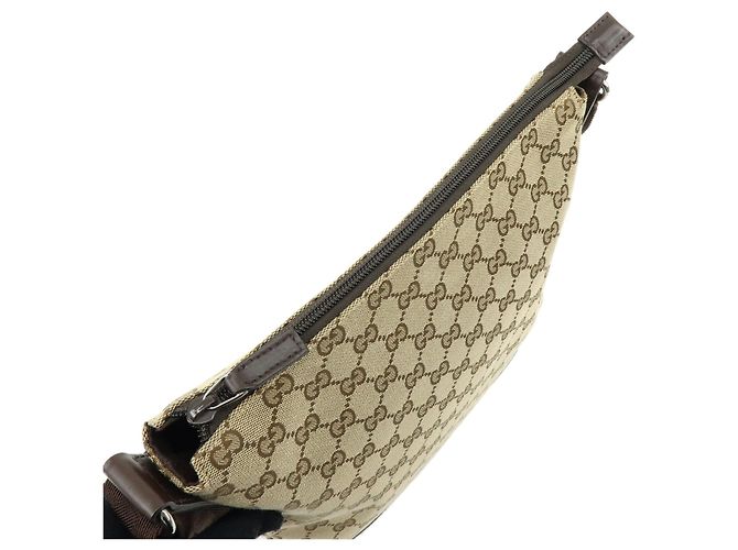 Borsa a Spalla e Borsa a Tracolla GUCCI GG Canvas Leather Marrone 145857 - vista 7