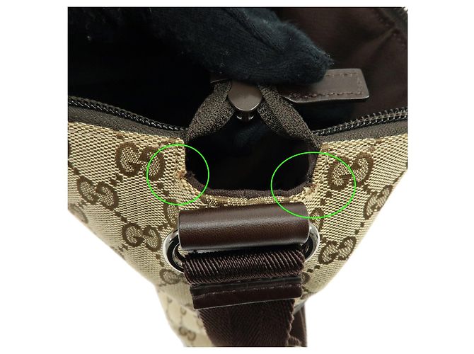Borsa a Spalla e Borsa a Tracolla GUCCI GG Canvas Leather Marrone 145857 - vista 8