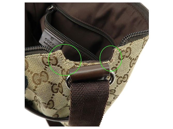 Borsa a Spalla e Borsa a Tracolla GUCCI GG Canvas Leather Marrone 145857 - vista 9