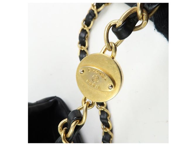 Borsa a tracolla e tote CHANEL in pelle di vitello con cuciture a V e catena, Nero - vista 9