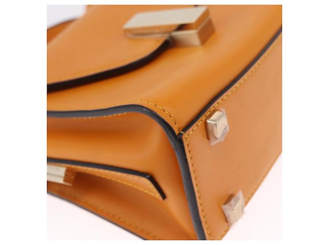 Valextra Micro Igide Hand Bag Leather 2way Orange Silver Auth 208395V - Jerrillo - vista 18