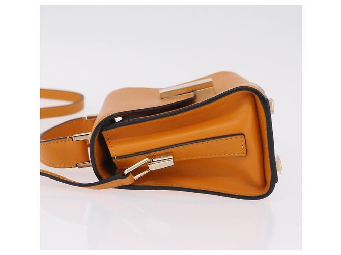 Valextra Micro Igide Hand Bag Leather 2way Orange Silver Auth 208395V - Jerrillo - vista 4
