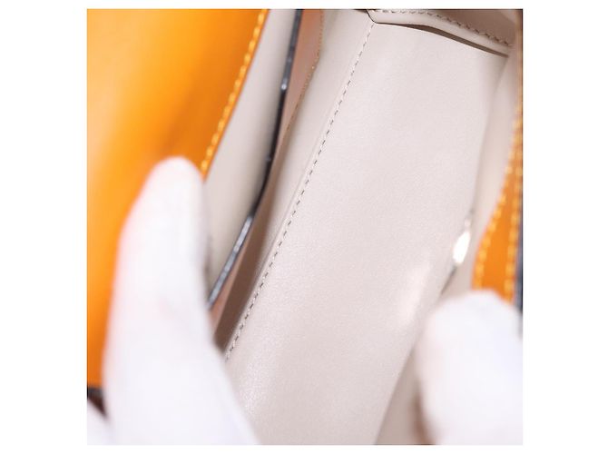Valextra Micro Igide Hand Bag Leather 2way Orange Silver Auth 208395V - Jerrillo - vista 9