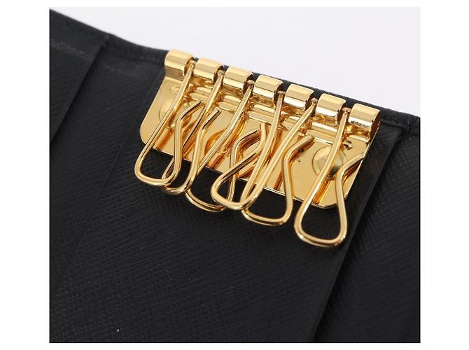 PRADA Porte-clés Cuir Safiano Noir Or Auth 212121M - Jerrillo - vue 15