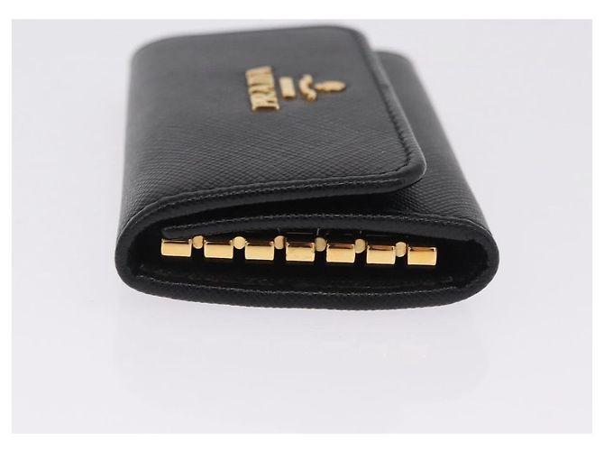 PRADA Porte-clés Cuir Safiano Noir Or Auth 212121M - Jerrillo - vue 5