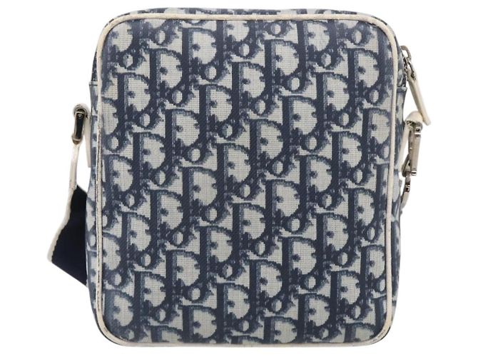 Christian Dior Trotter Canvas Shoulder Bag PVC Blue Silver Auth 211947 - Jerrillo - vista 3