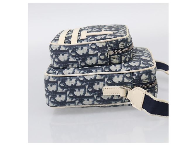 Christian Dior Trotter Canvas Shoulder Bag PVC Blue Silver Auth 211947 - Jerrillo - vista 5
