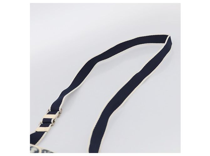 Christian Dior Trotter Canvas Shoulder Bag PVC Blue Silver Auth 211947 - Jerrillo - vista 8
