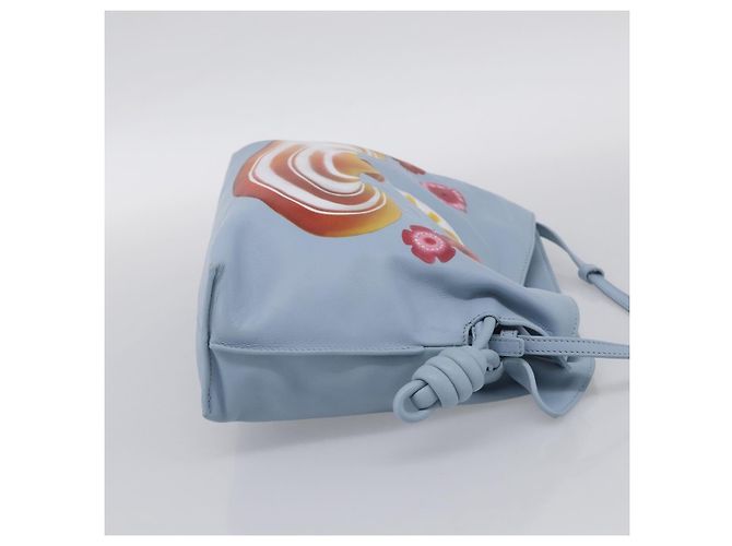 LOEWE Flamenco Bag Leather Maruha Mario Collaboration Light Blue Auth 210374SAM - Jerrillo - vista 5