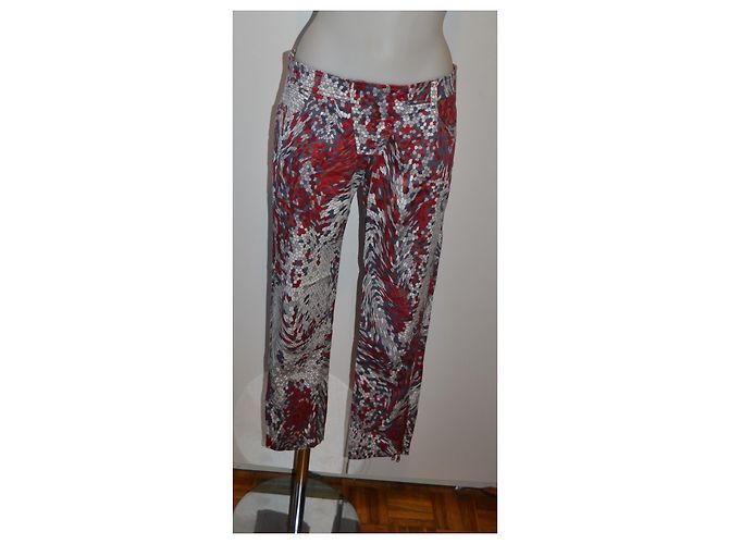 Pinko Pantalones Slim de Algodón Estampado Abstracto - vista 2