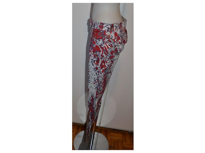 Pinko Pantalones Slim de Algodón Estampado Abstracto - vista 3