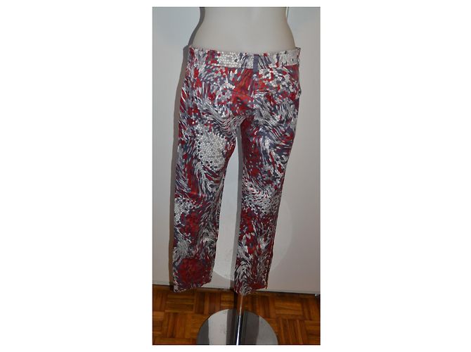 Pinko Pantalones Slim de Algodón Estampado Abstracto - vista 4