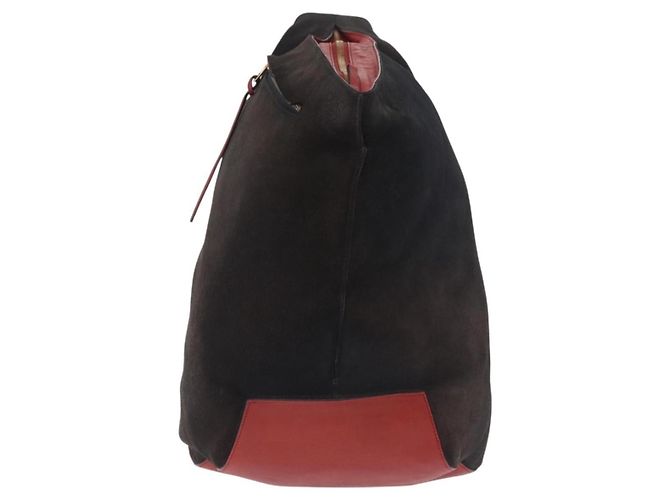 LOEWE Anton Shoulder Bag Suede Brown Gold Auth ka6903 - Jerrillo - vista 13