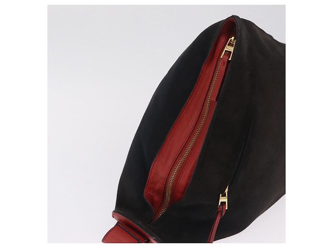 LOEWE Anton Shoulder Bag Suede Brown Gold Auth ka6903 - Jerrillo - vista 6