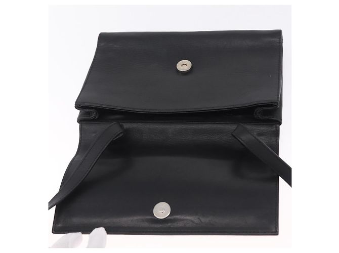 Céline CELINE Shoulder Bag Leather Black Silver Auth ka6958 - Jerrillo - vista 10