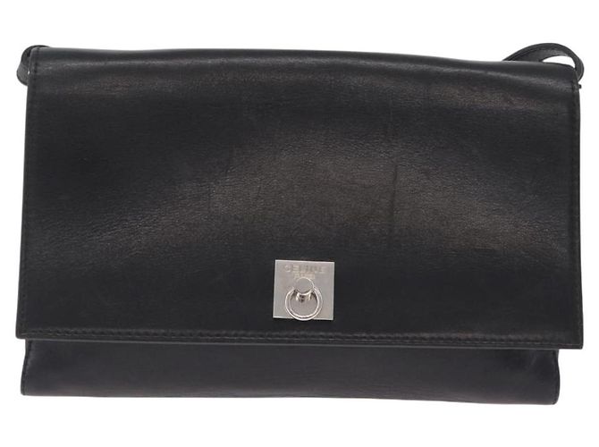 Céline CELINE Shoulder Bag Leather Black Silver Auth ka6958 - Jerrillo - vista 13