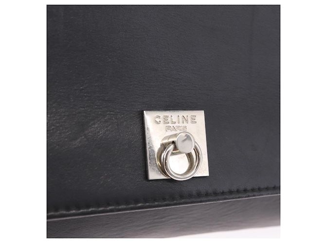 Céline CELINE Shoulder Bag Leather Black Silver Auth ka6958 - Jerrillo - vista 18