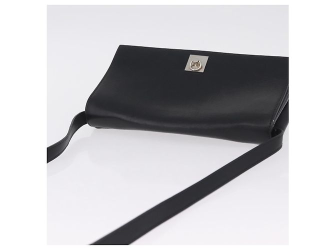 Céline CELINE Shoulder Bag Leather Black Silver Auth ka6958 - Jerrillo - vista 7