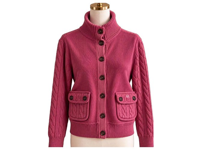 Burberry rosa Cable Knit Button-Up Cardigan - Ansicht 2