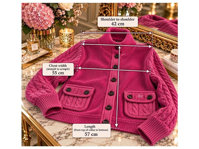 Burberry rosa Cable Knit Button-Up Cardigan - Ansicht 4
