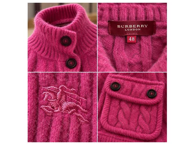 Burberry rosa Cable Knit Button-Up Cardigan - Ansicht 6