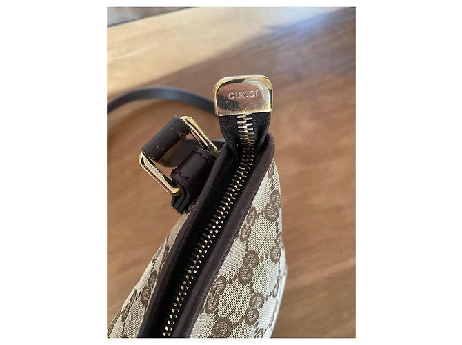 Borsa a tracolla Gucci in tela monogram con striscia verde e rossa - vista 14