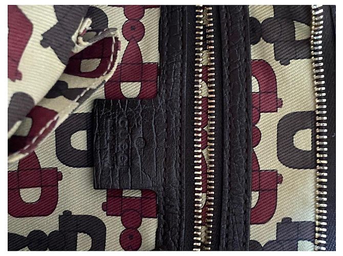 Borsa a tracolla Gucci in tela monogram con striscia verde e rossa - vista 2