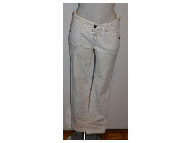 Vaqueros slim de denim blanco Galliano - vista 2