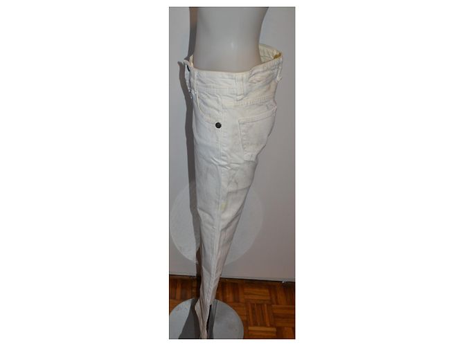 Vaqueros slim de denim blanco Galliano - vista 3