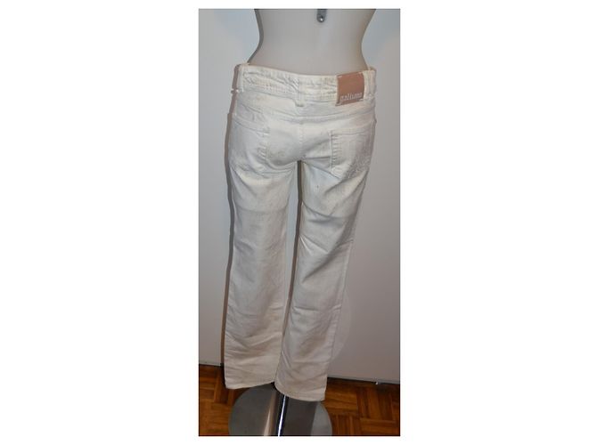 Vaqueros slim de denim blanco Galliano - vista 4