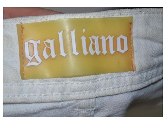 Vaqueros slim de denim blanco Galliano - vista 5