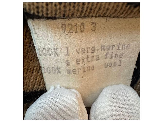 Fendi Mini-jupe portefeuille Zucca en maille beige et noir - vue 3