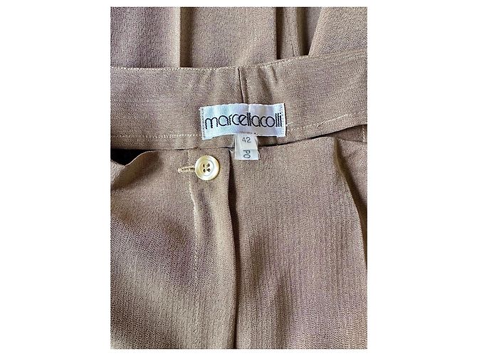 Autre Marque Pantalones marrones en mezcla de seda - vista 2