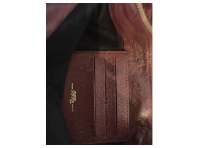 Jerome Dreyfuss Borsa a tracolla in pelle bordeaux - vista 12