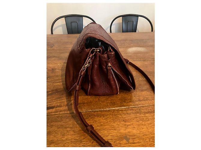 Jerome Dreyfuss Borsa a tracolla in pelle bordeaux - vista 3