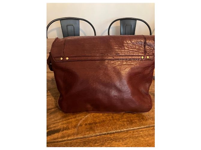 Jerome Dreyfuss Borsa a tracolla in pelle bordeaux - vista 4